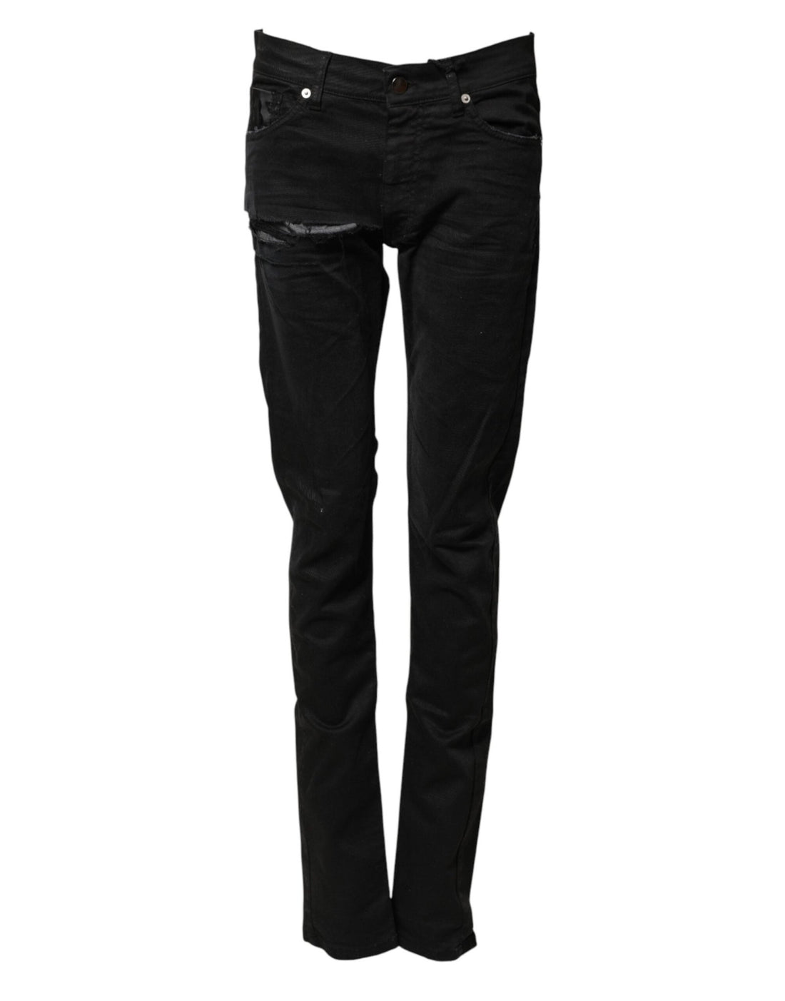 Karl Lagerfeld Black Tattered Men Skinny Denim Trouser Jeans - RIMODA