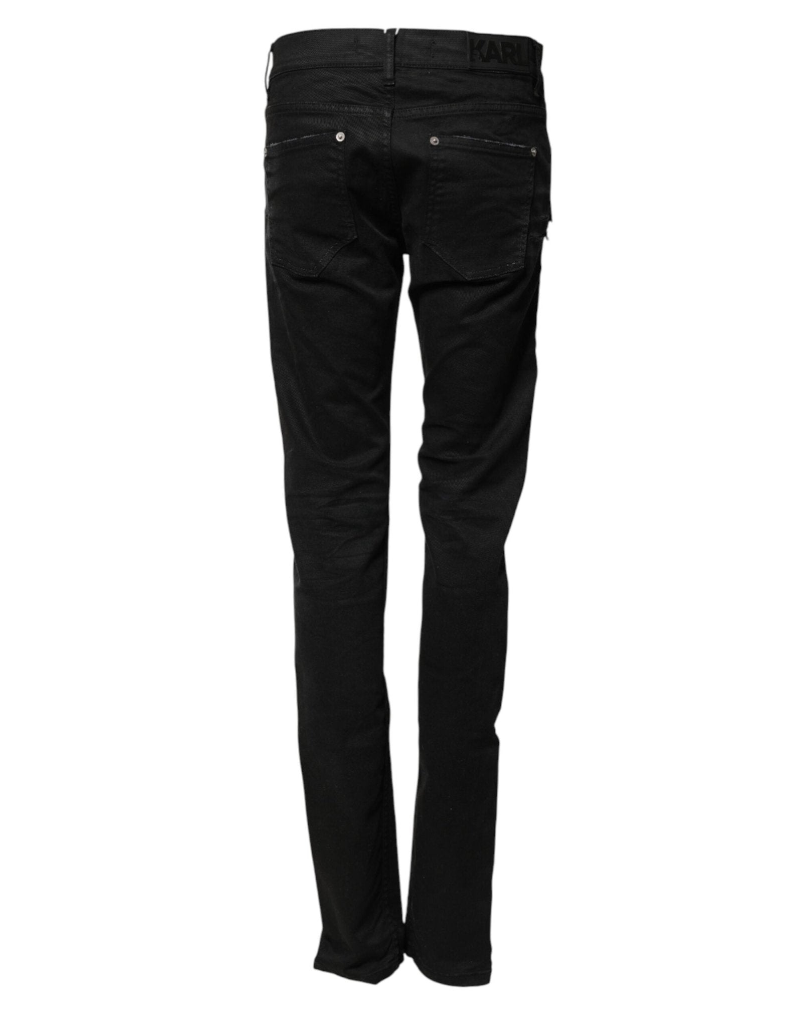 Karl Lagerfeld Black Tattered Men Skinny Denim Trouser Jeans - RIMODA