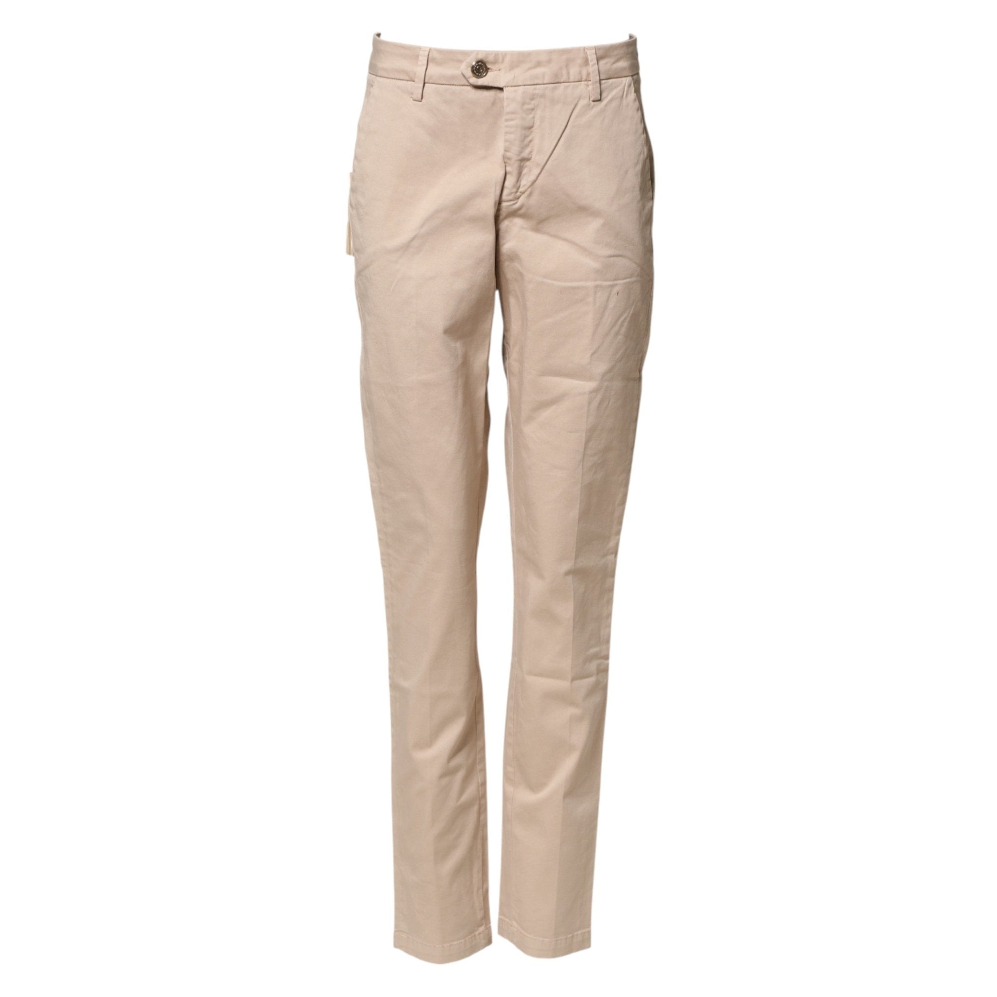 Kocca Beige Straight Mid Waist Chino Trouser Casual Pants - RIMODA