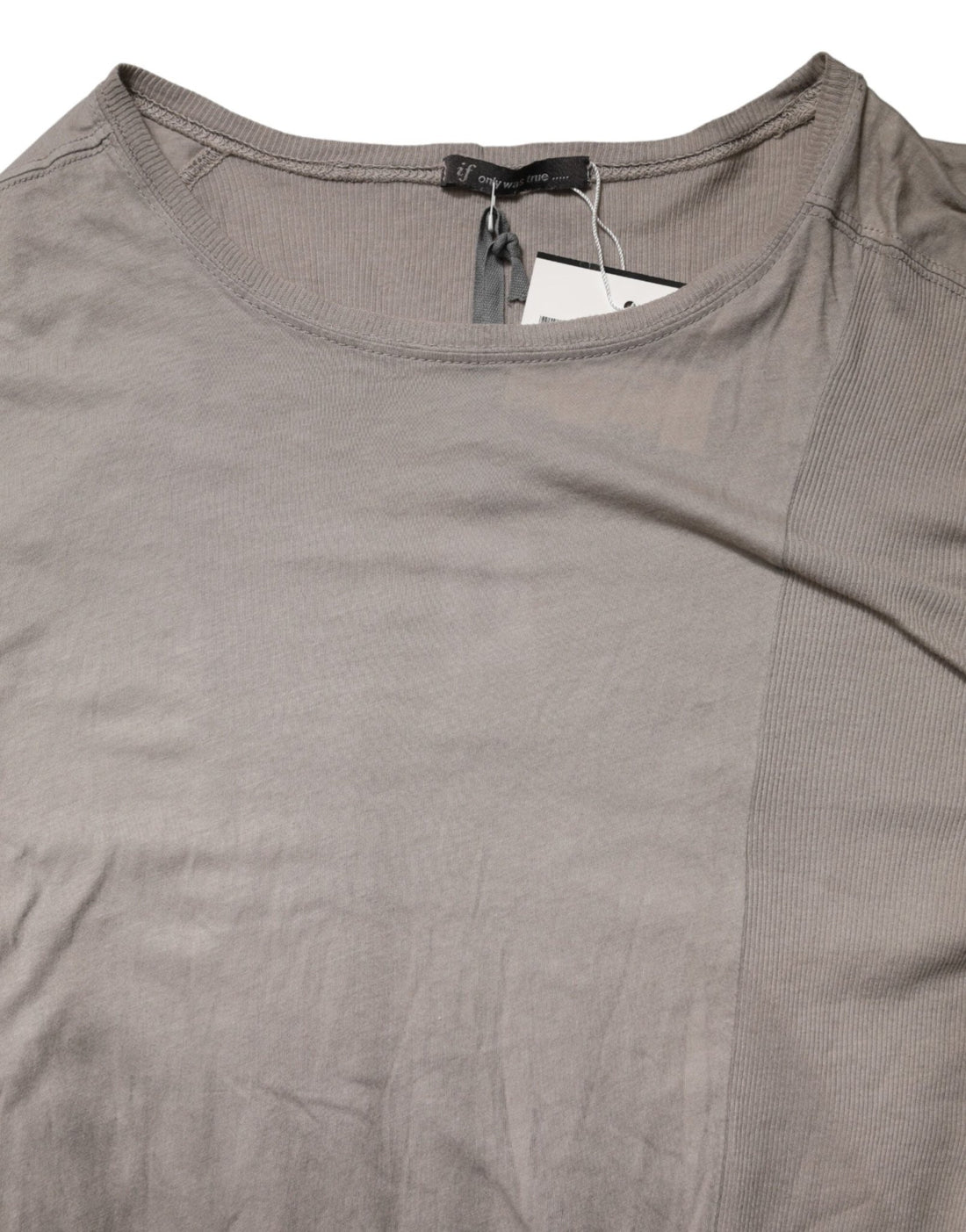 Laneus Gray Two Tone Cotton Round Neck Short Sleeves T-shirt - RIMODA