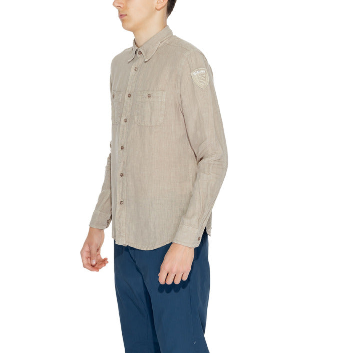 Blauer Shirt Heren