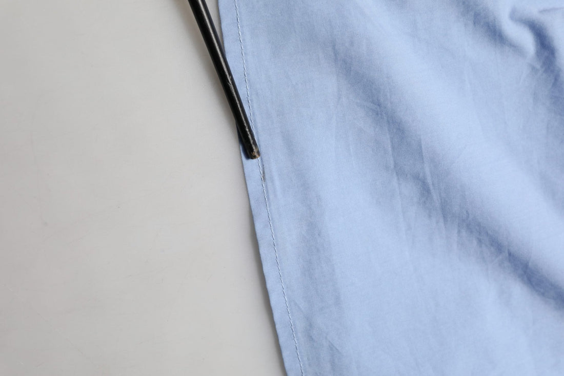 L'Autre Chose Light Blue Cotton Off Shoulder Long Sleeves Top - RIMODA