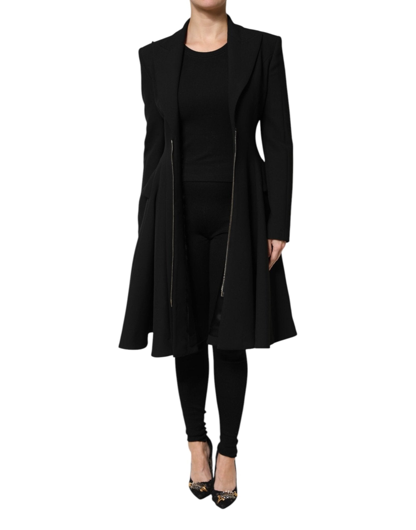 Les Hommes Black Polyester Single Breasted Trench Coat Jacket - RIMODA