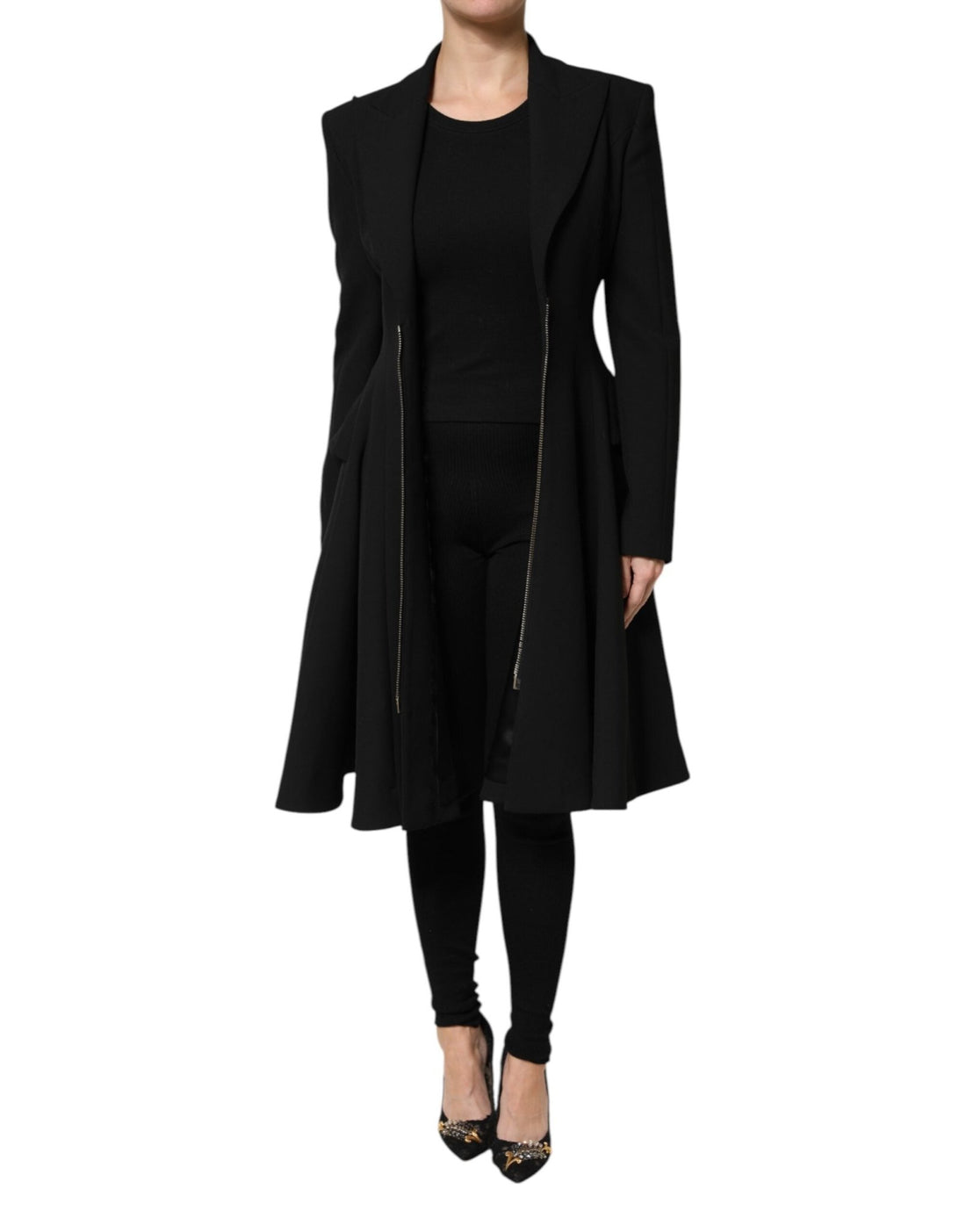 Les Hommes Black Polyester Single Breasted Trench Coat Jacket - RIMODA