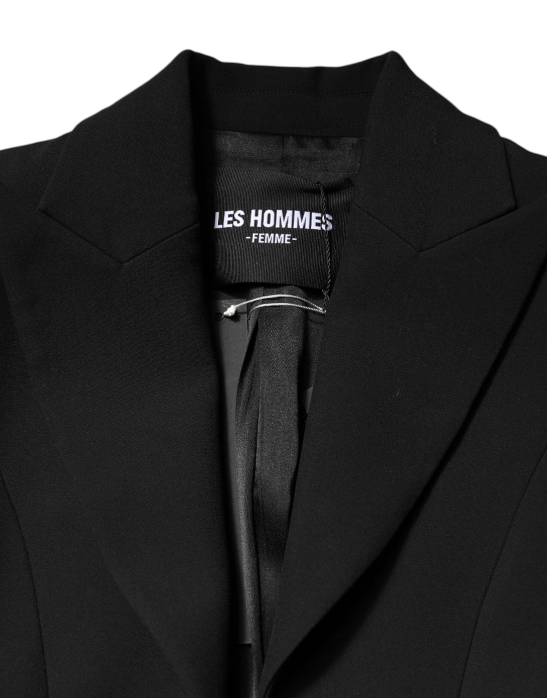 Les Hommes Black Polyester Single Breasted Trench Coat Jacket - RIMODA