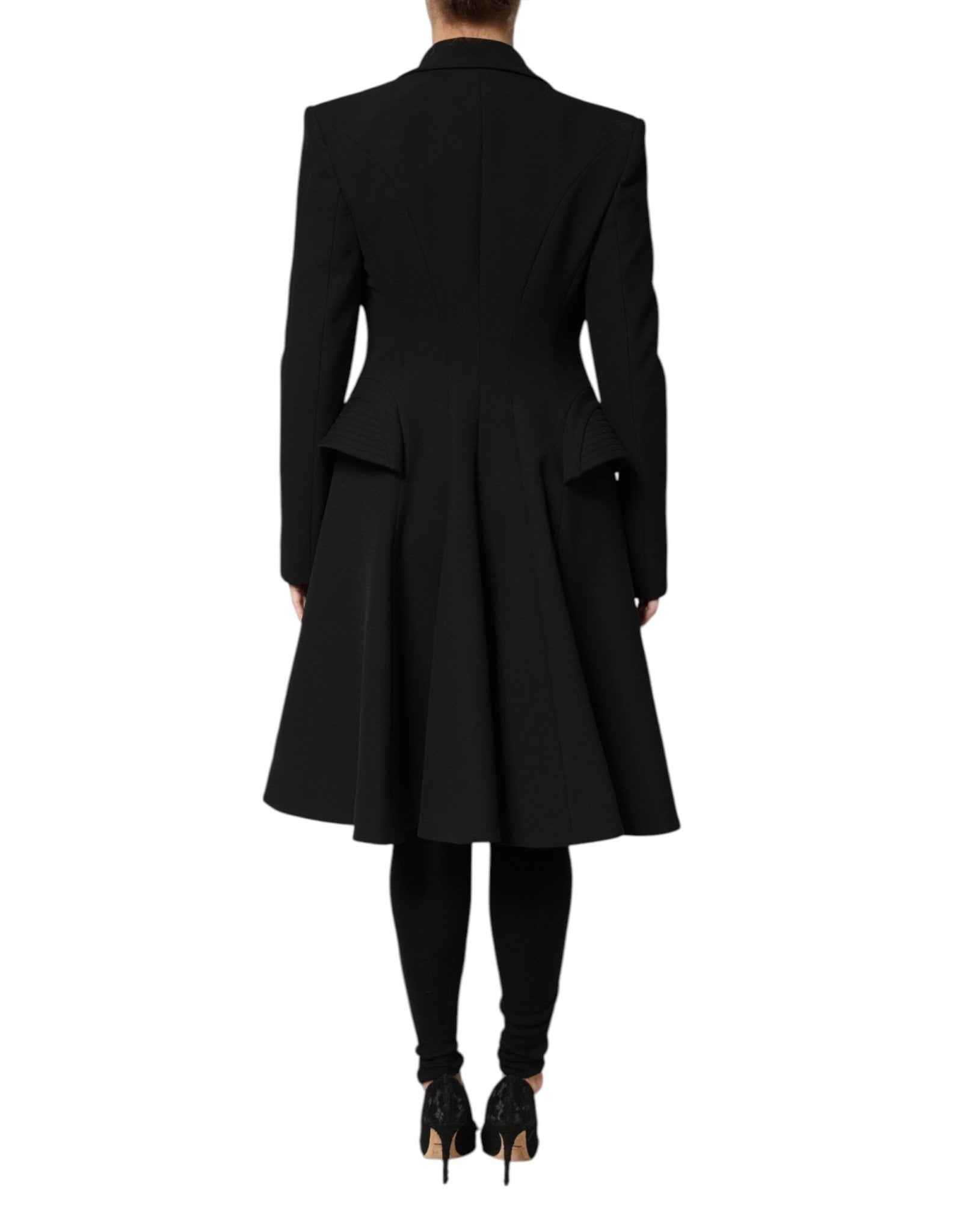 Les Hommes Black Polyester Single Breasted Trench Coat Jacket - RIMODA