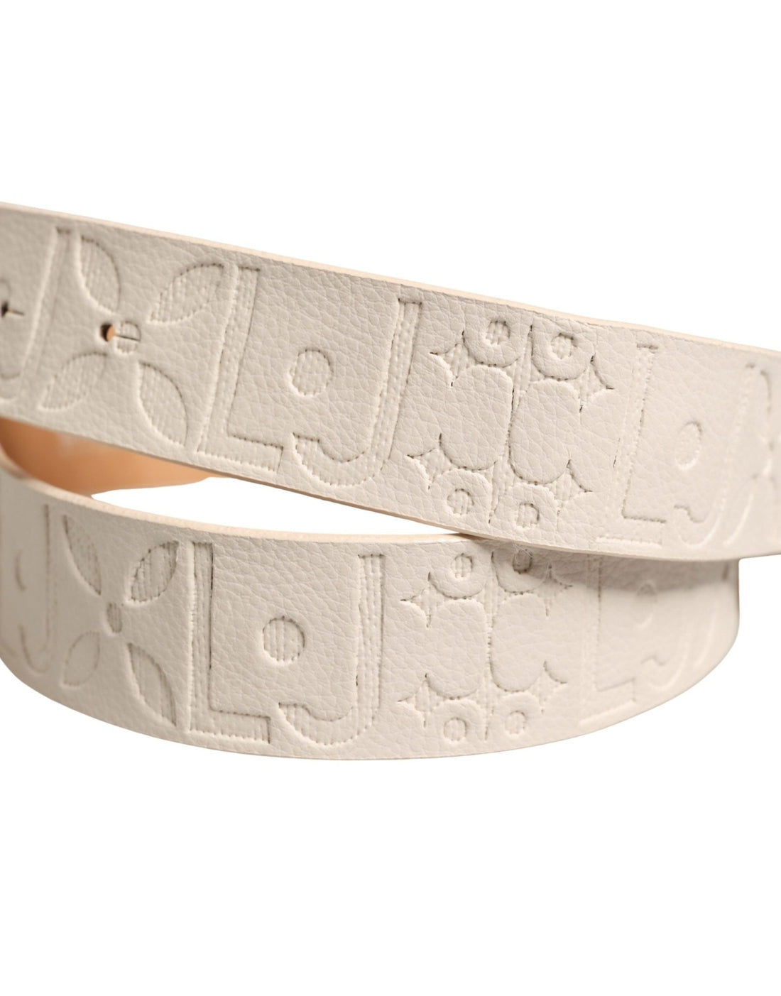 Liu Jo Beige Leather Wide Waist Silver Metal Buckle Waist Women Belt - RIMODA