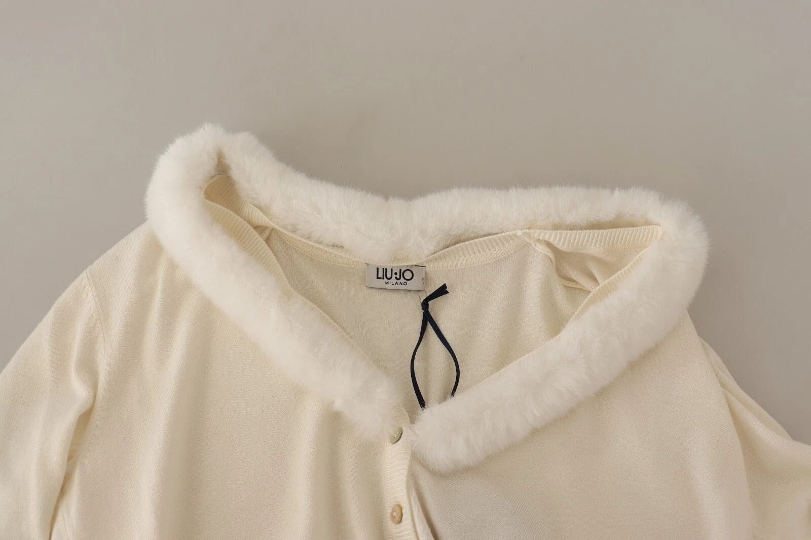 Liu Jo White Viscose Long Sleeves Fur Shearling Blouse - RIMODA