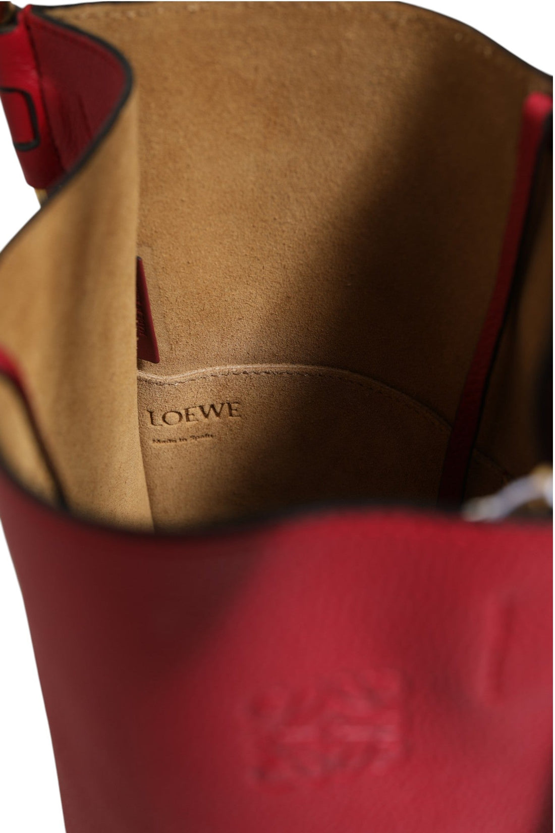 Loewe Gate Raspberry & Wine Leather Bucket Bag - RIMODA