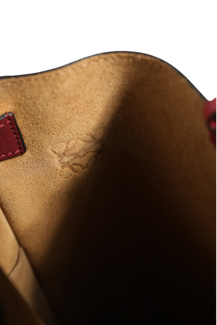 Loewe Gate Raspberry & Wine Leather Bucket Bag - RIMODA