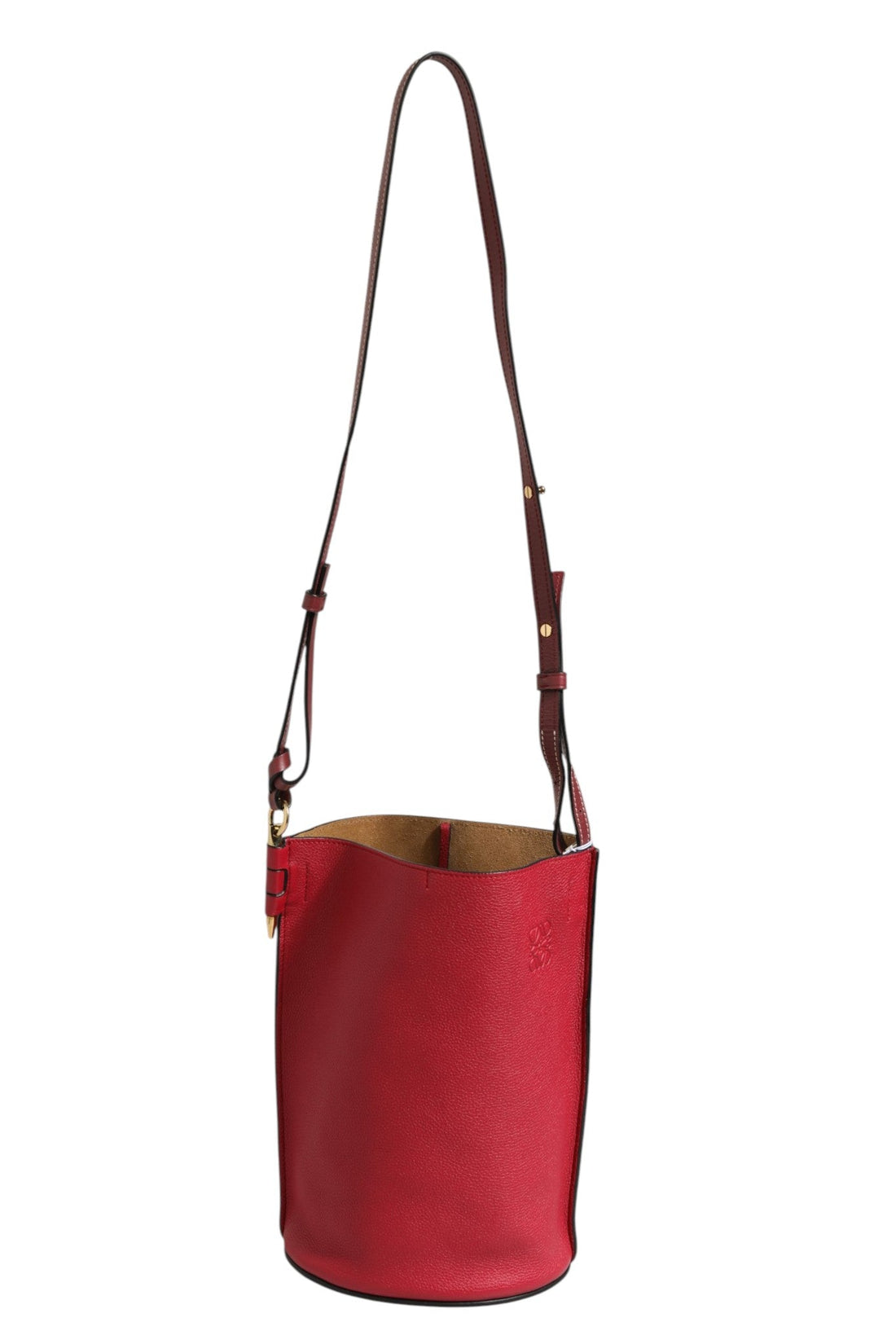 Loewe Gate Raspberry & Wine Leather Bucket Bag - RIMODA