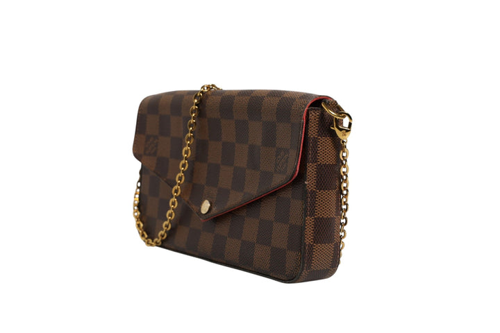 Louis Vuitton Damier Ebene Pochette Felice Chain Wallet - RIMODA