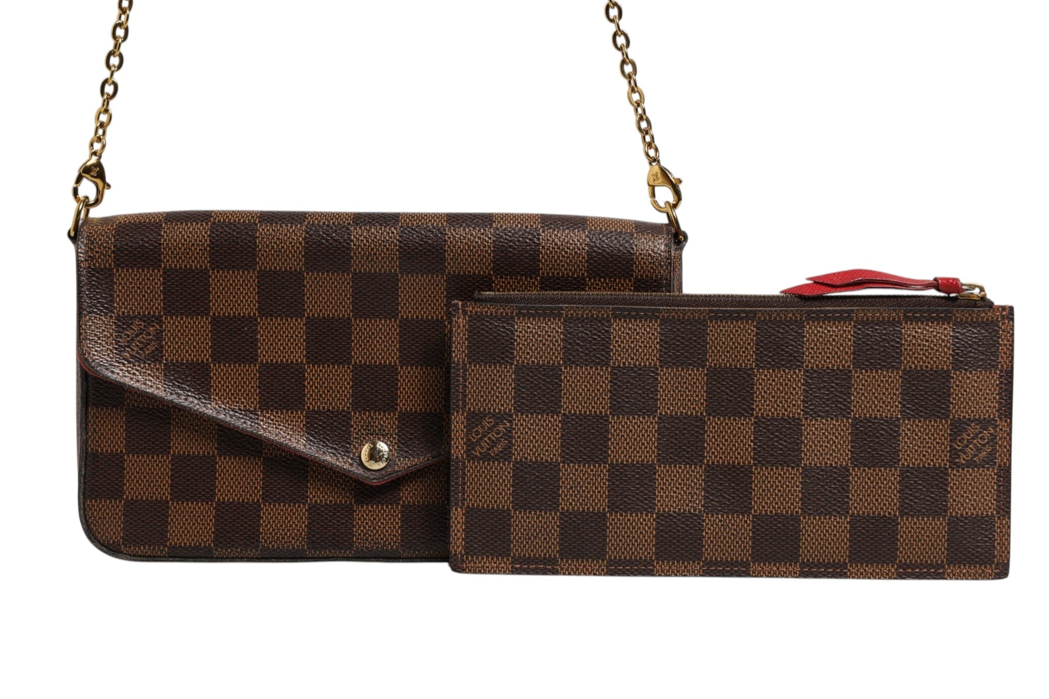 Louis Vuitton Damier Ebene Pochette Felice Chain Wallet - RIMODA
