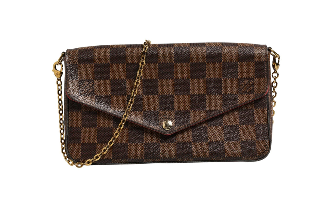 Louis Vuitton Damier Ebene Pochette Felice Chain Wallet - RIMODA