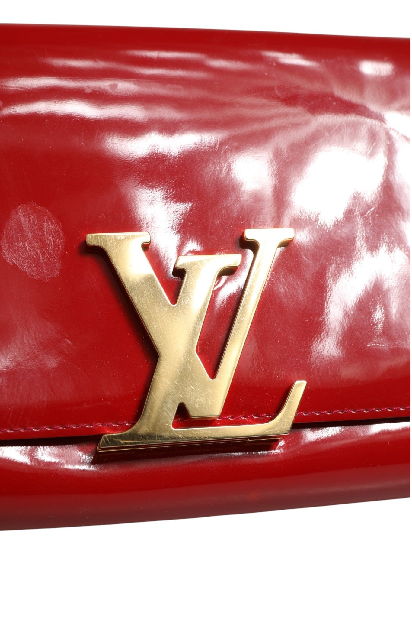 Louis Vuitton Louise PM Red Patent Leather Wallet On Chain - RIMODA