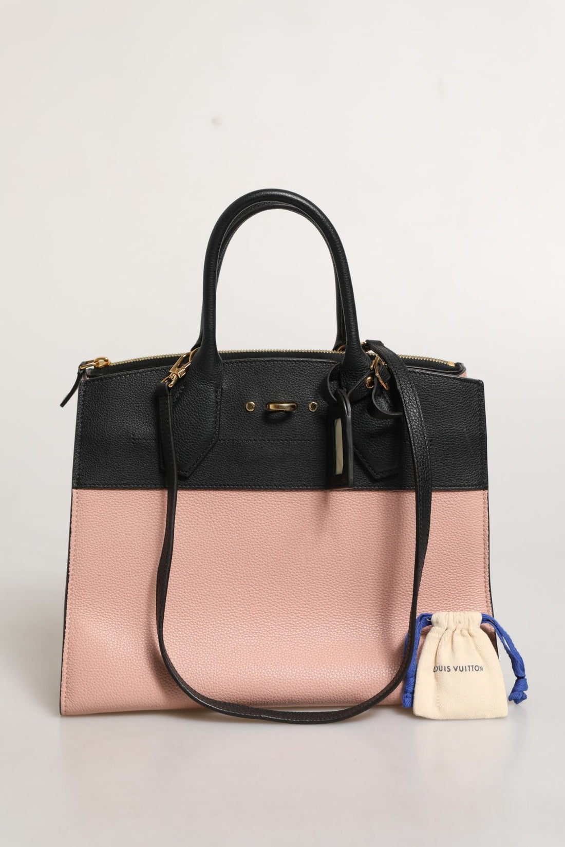 Louis Vuitton Pink and Black Leather City Steamer Leather Handbag - RIMODA