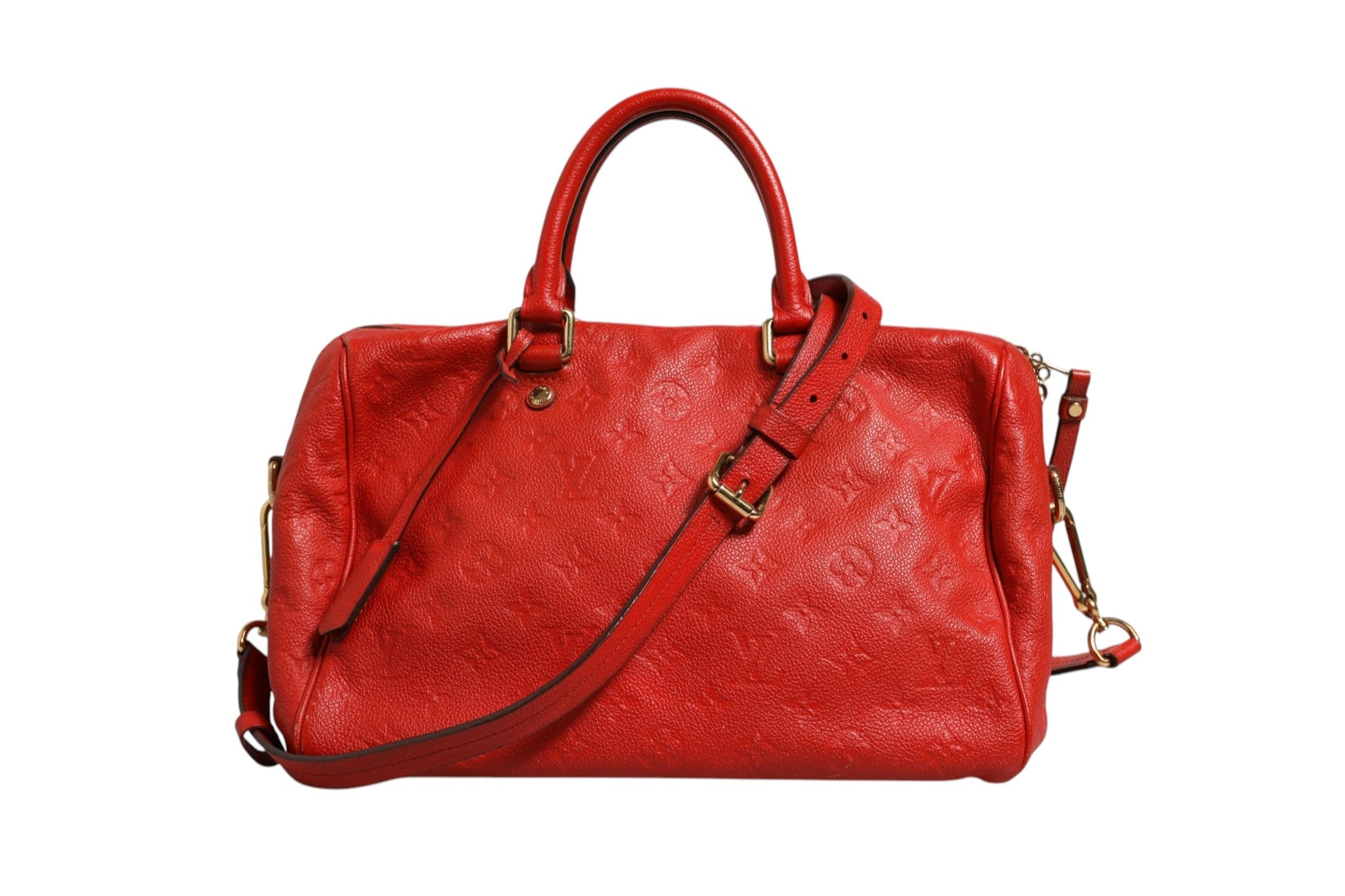 Louis Vuitton Red Monogram Empreinte Speedy Bandouliere 30 - RIMODA