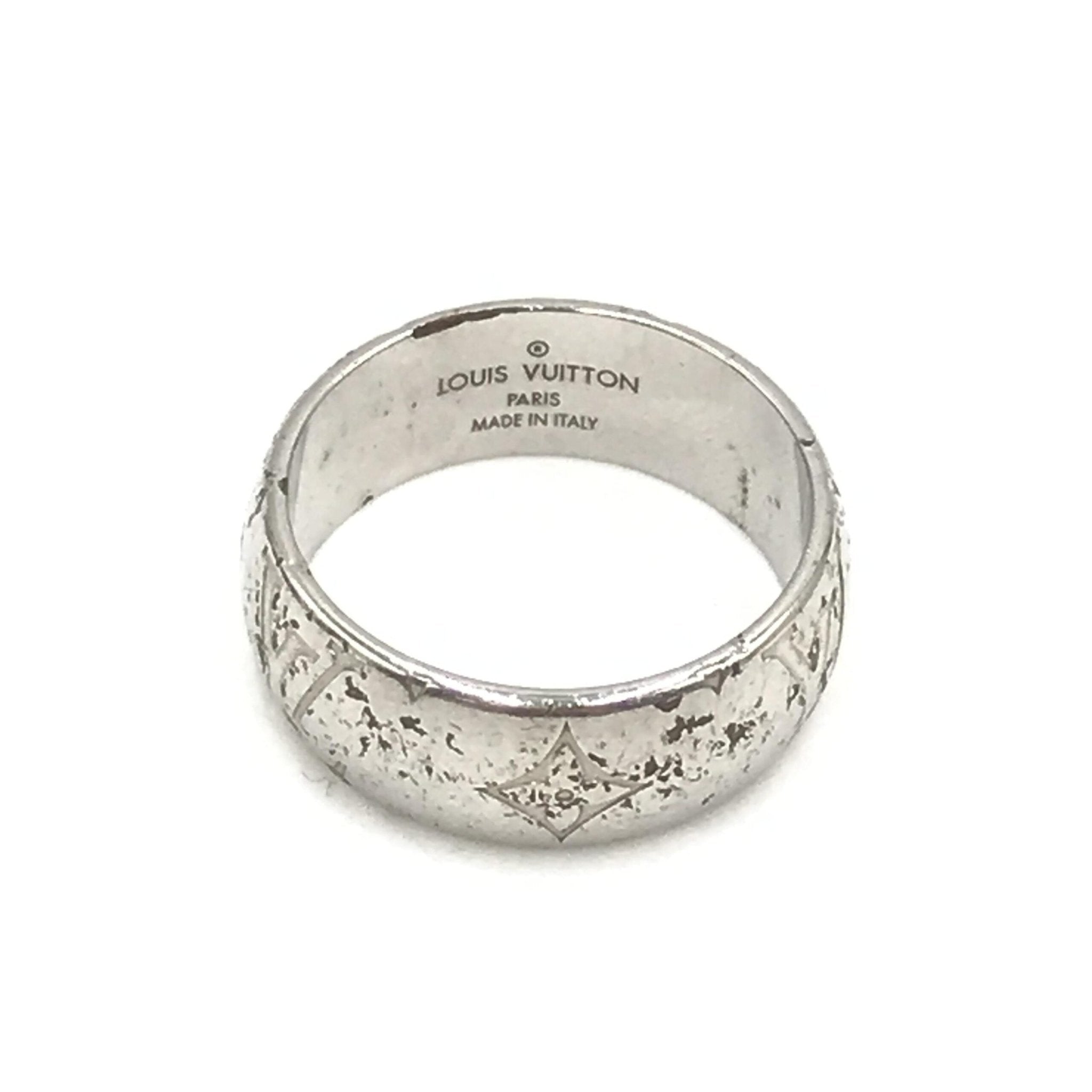 Louis Vuitton Silver-Tone Monogram Band Ring - RIMODA