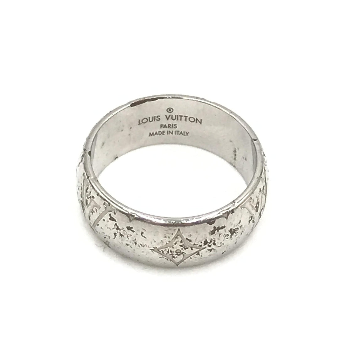 Louis Vuitton Silver-Tone Monogram Band Ring - RIMODA