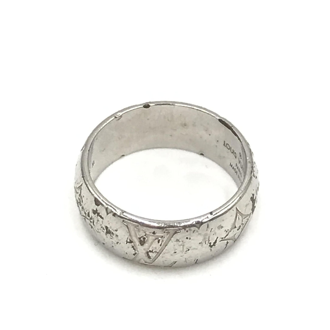 Louis Vuitton Silver-Tone Monogram Band Ring - RIMODA