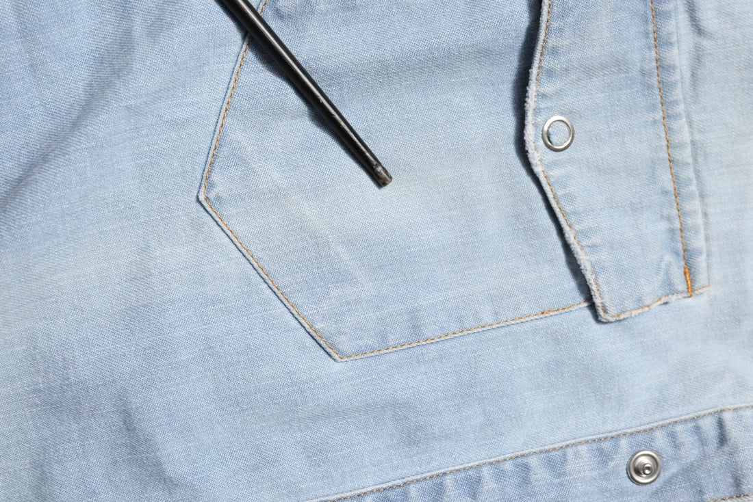 Maison Clochard Blue Denim Collared Long Sleeve Men Shirt - RIMODA