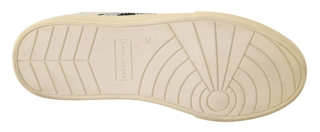 Marc Jacobs White Leather Crystal Embellished Sneakers Shoes - RIMODA