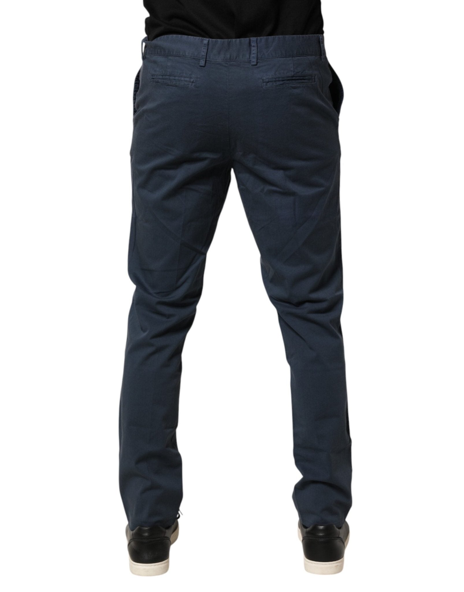 Master Coat Blue Skinny Fit Mid Waist Men Chino Trouser Pants - RIMODA