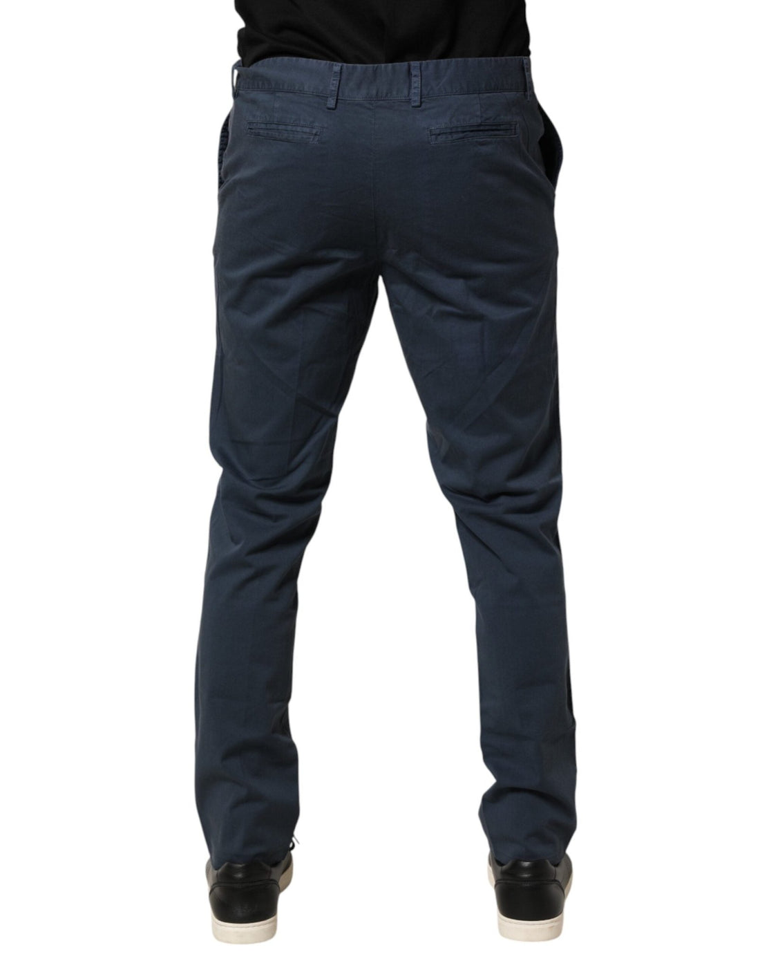 Master Coat Blue Skinny Fit Mid Waist Men Chino Trouser Pants - RIMODA