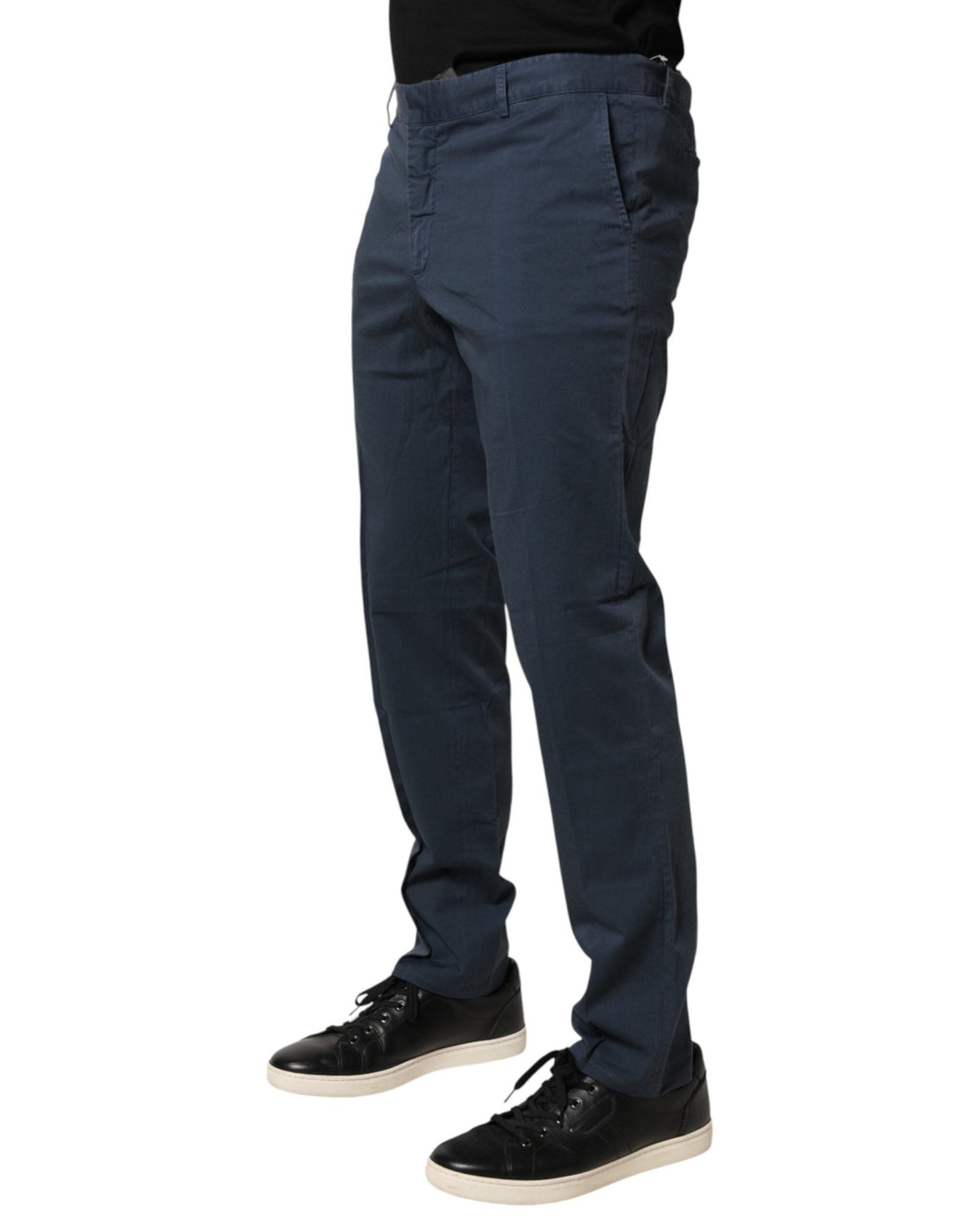 Master Coat Blue Skinny Fit Mid Waist Men Chino Trouser Pants - RIMODA