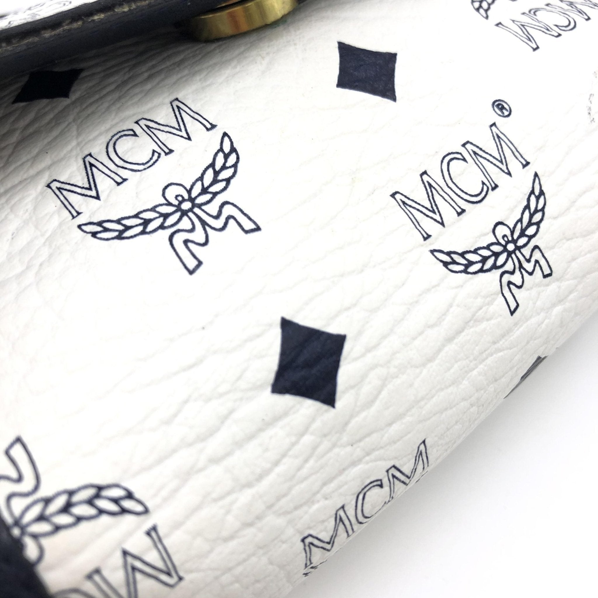 MCM Mini Crossbody Bag White Visetos - RIMODA