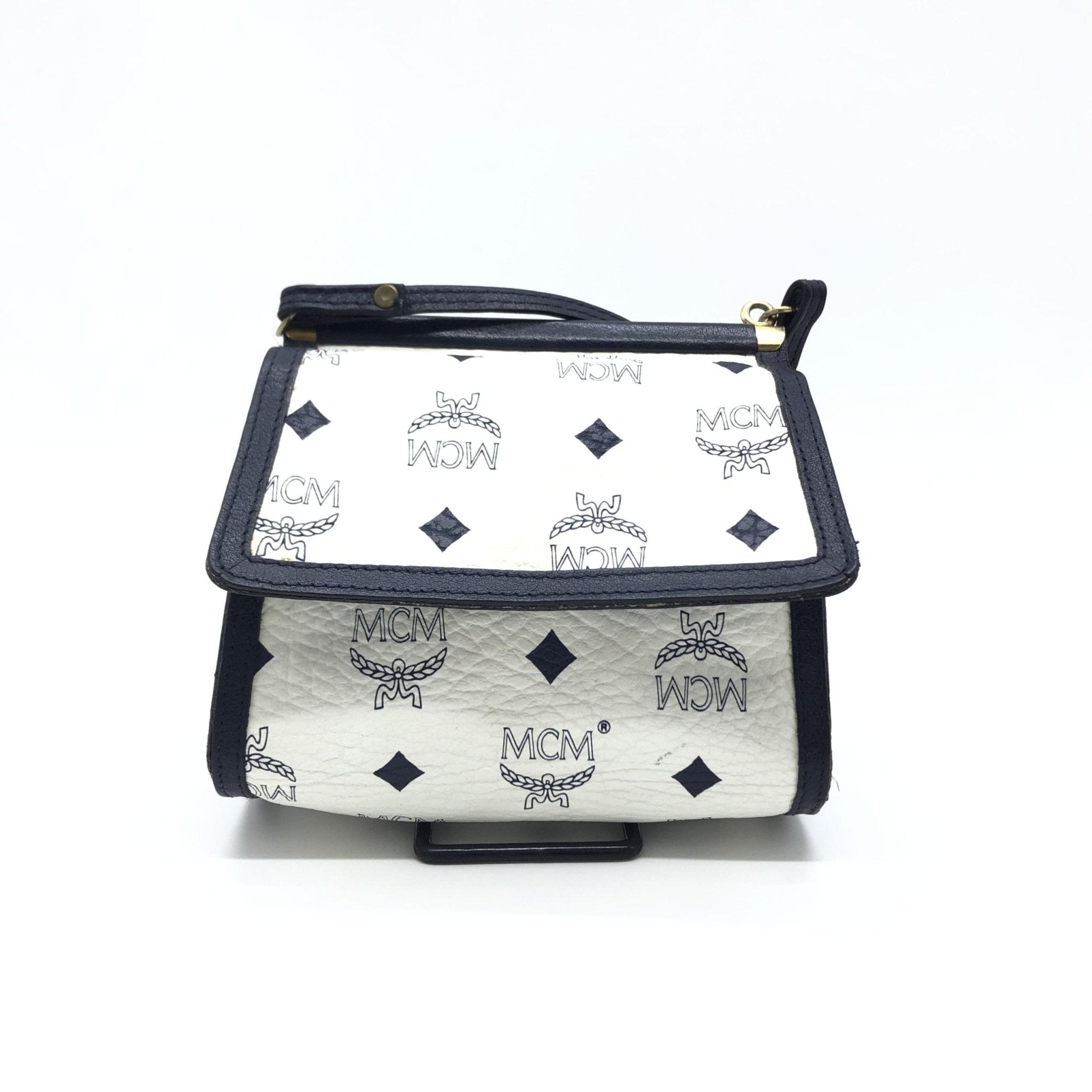 MCM Mini Crossbody Bag White Visetos - RIMODA