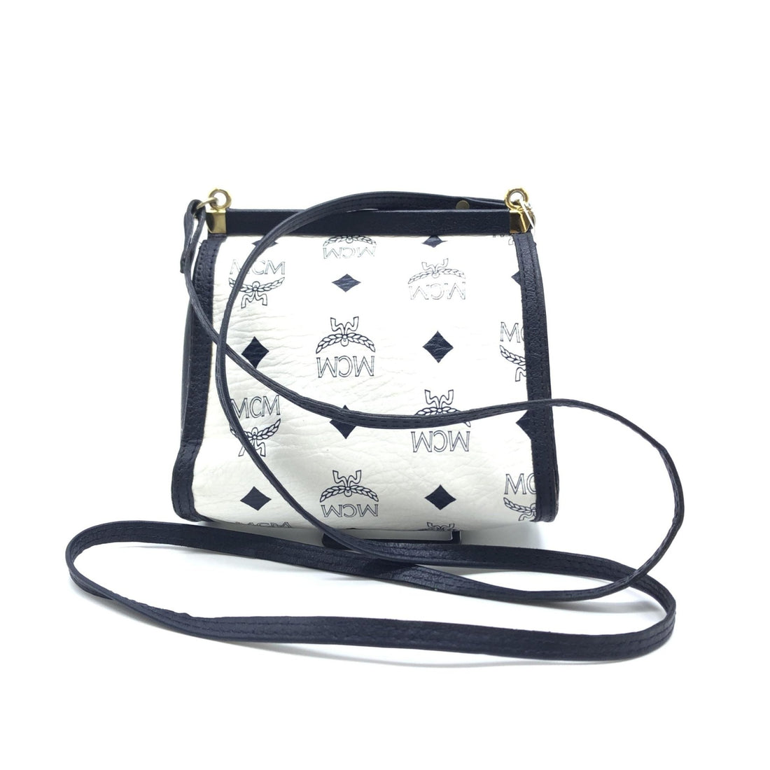 MCM Mini Crossbody Bag White Visetos - RIMODA