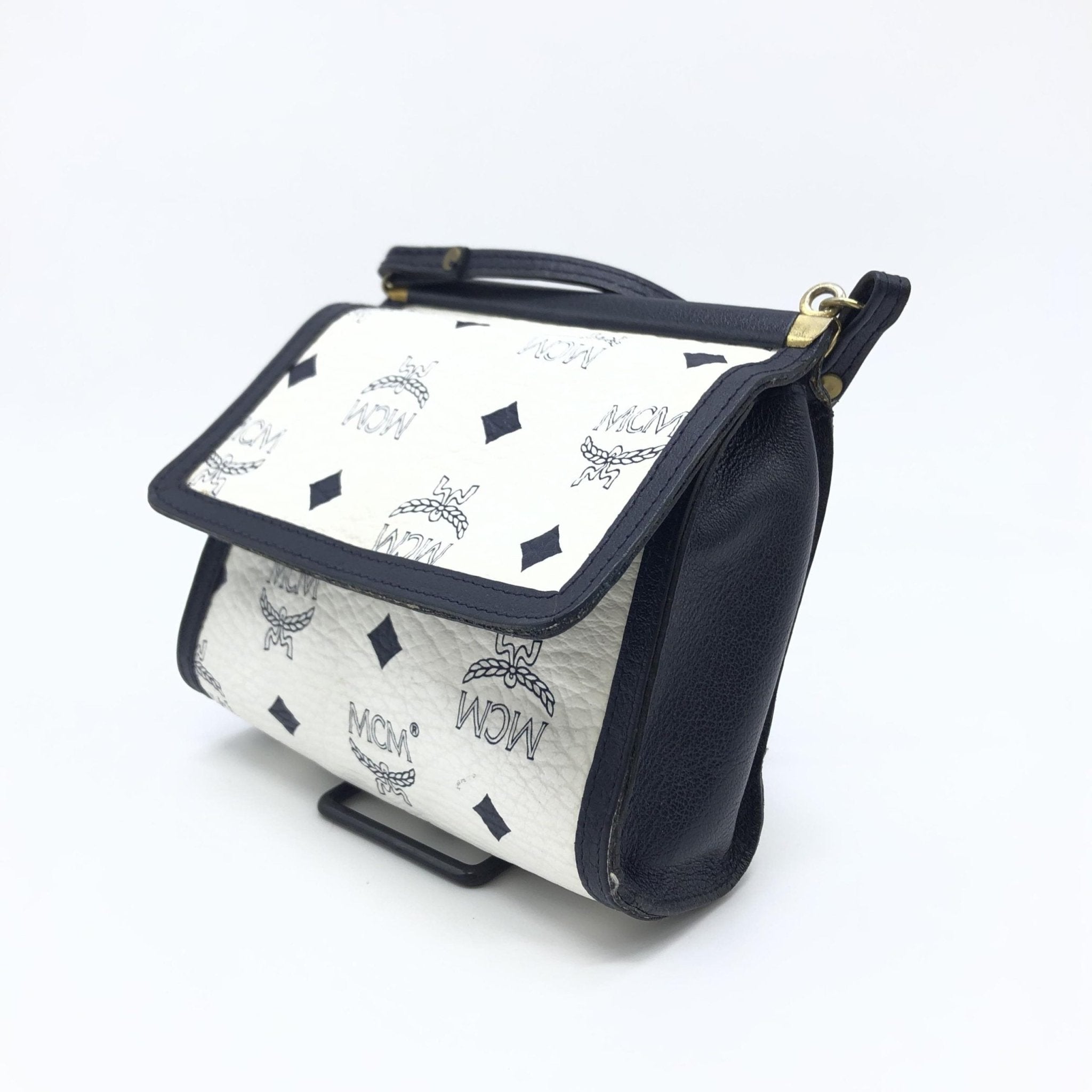 MCM Mini Crossbody Bag White Visetos - RIMODA