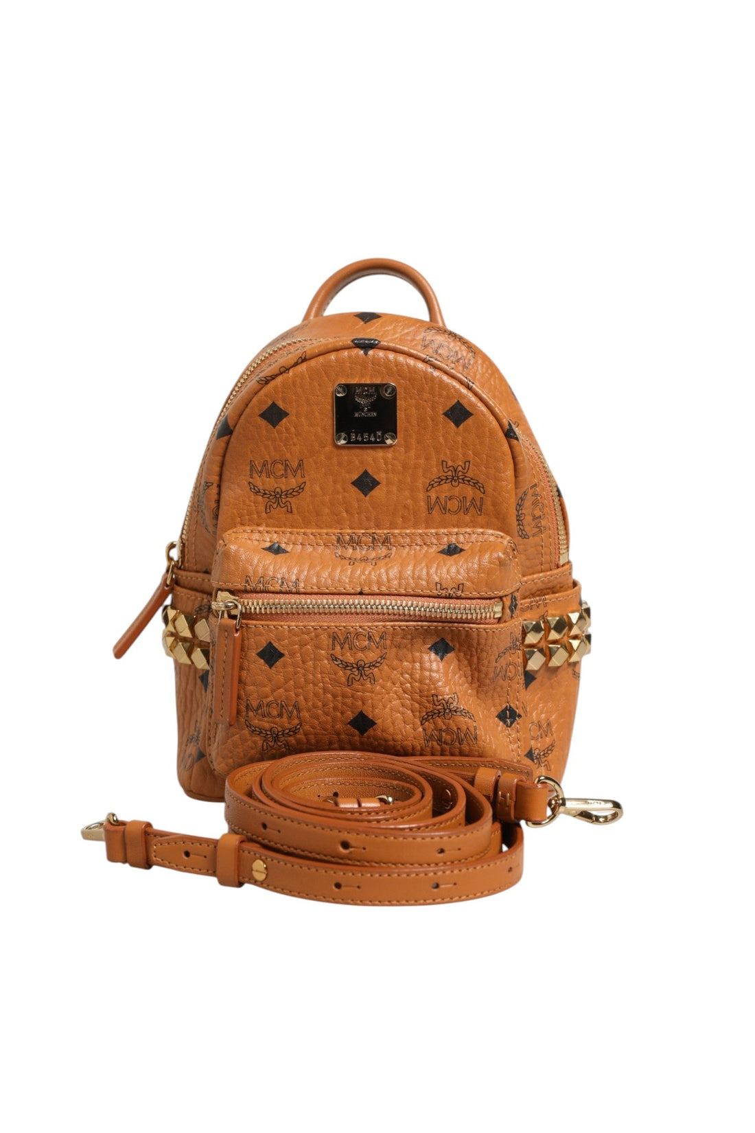 MCM Stark Mini Backpack in Visetos Cognac - RIMODA