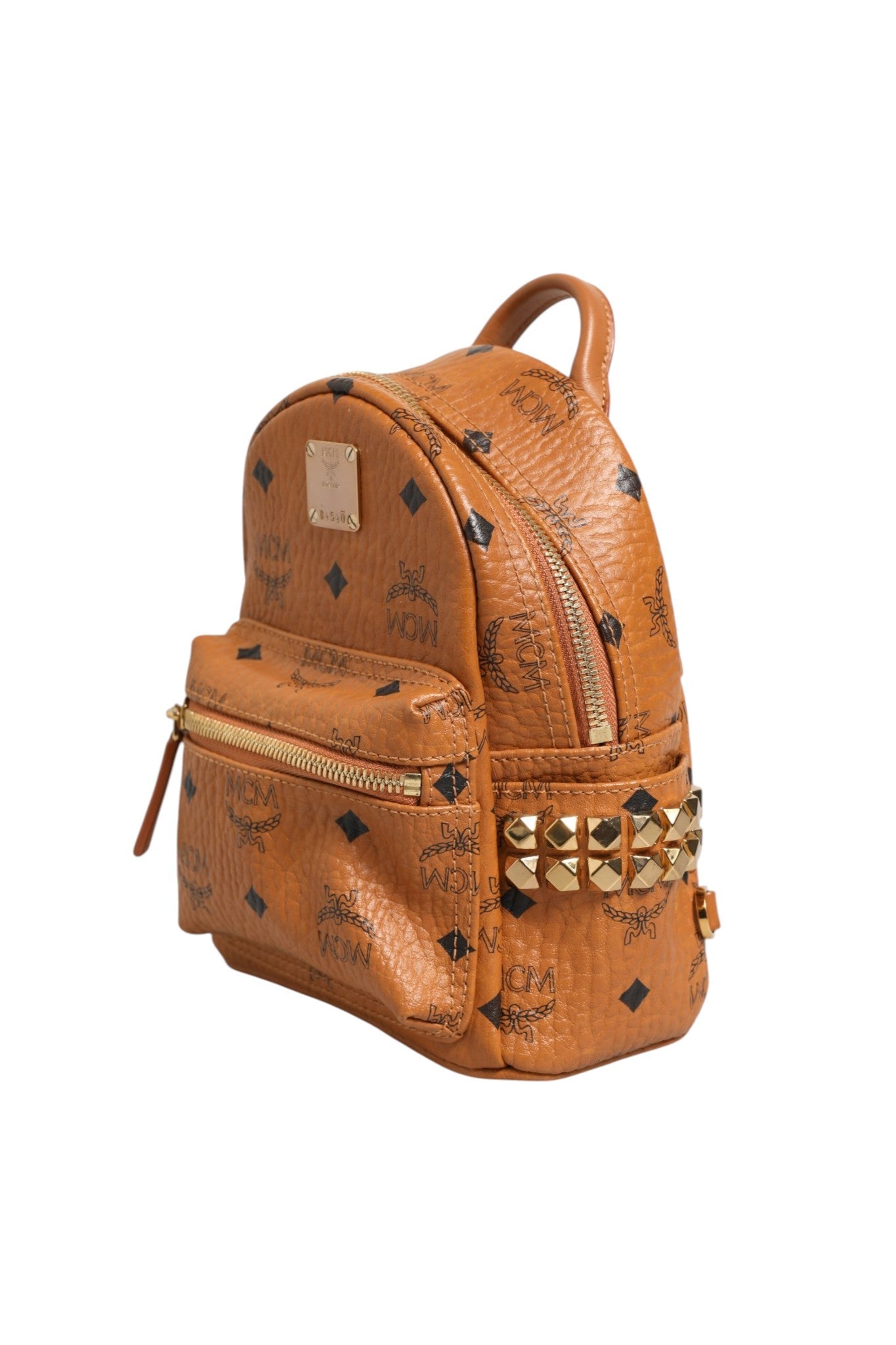 MCM Stark Mini Backpack in Visetos Cognac - RIMODA
