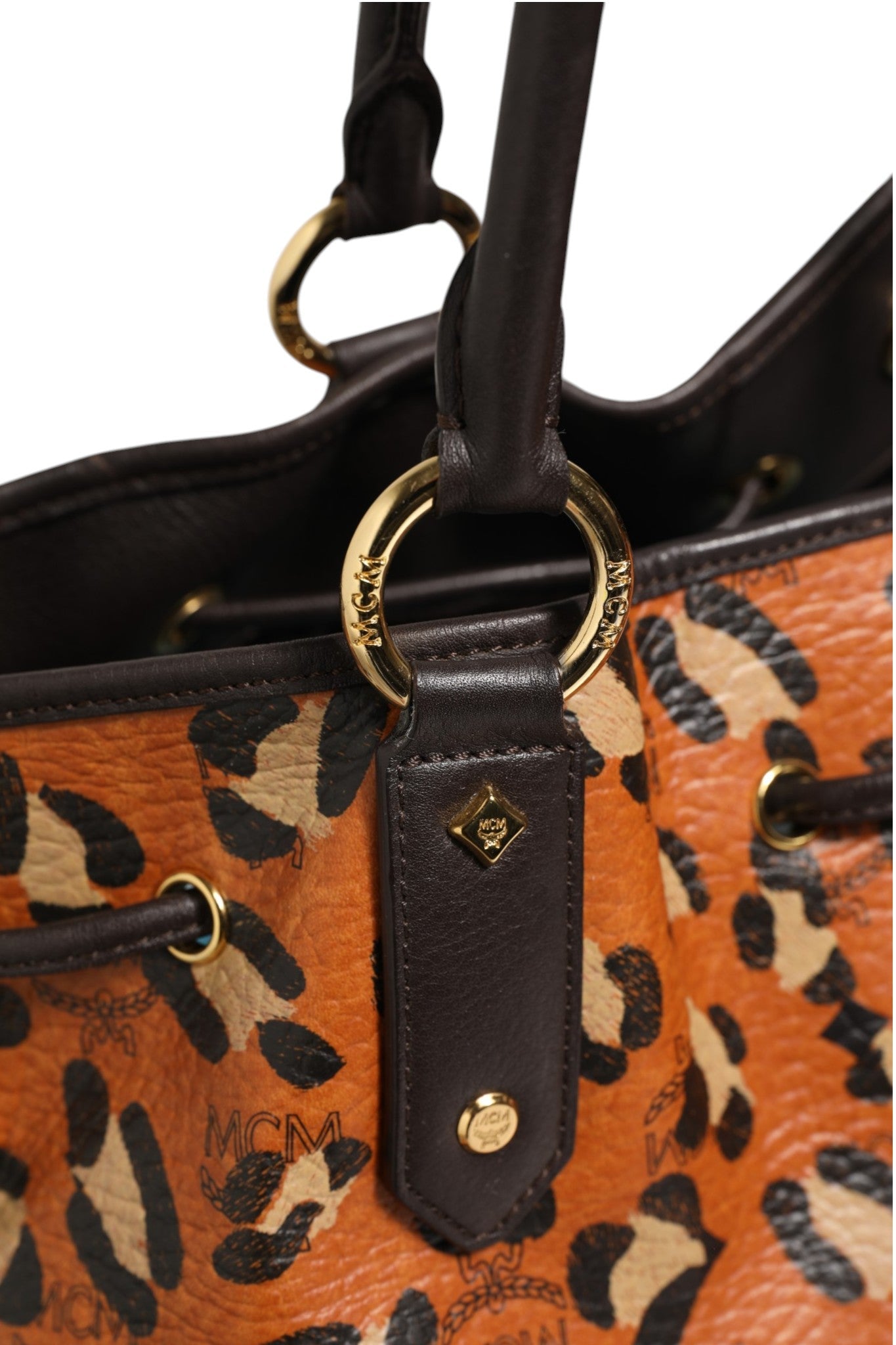 MCM Visetos Leopard Aren Medium Shopper Tote - RIMODA