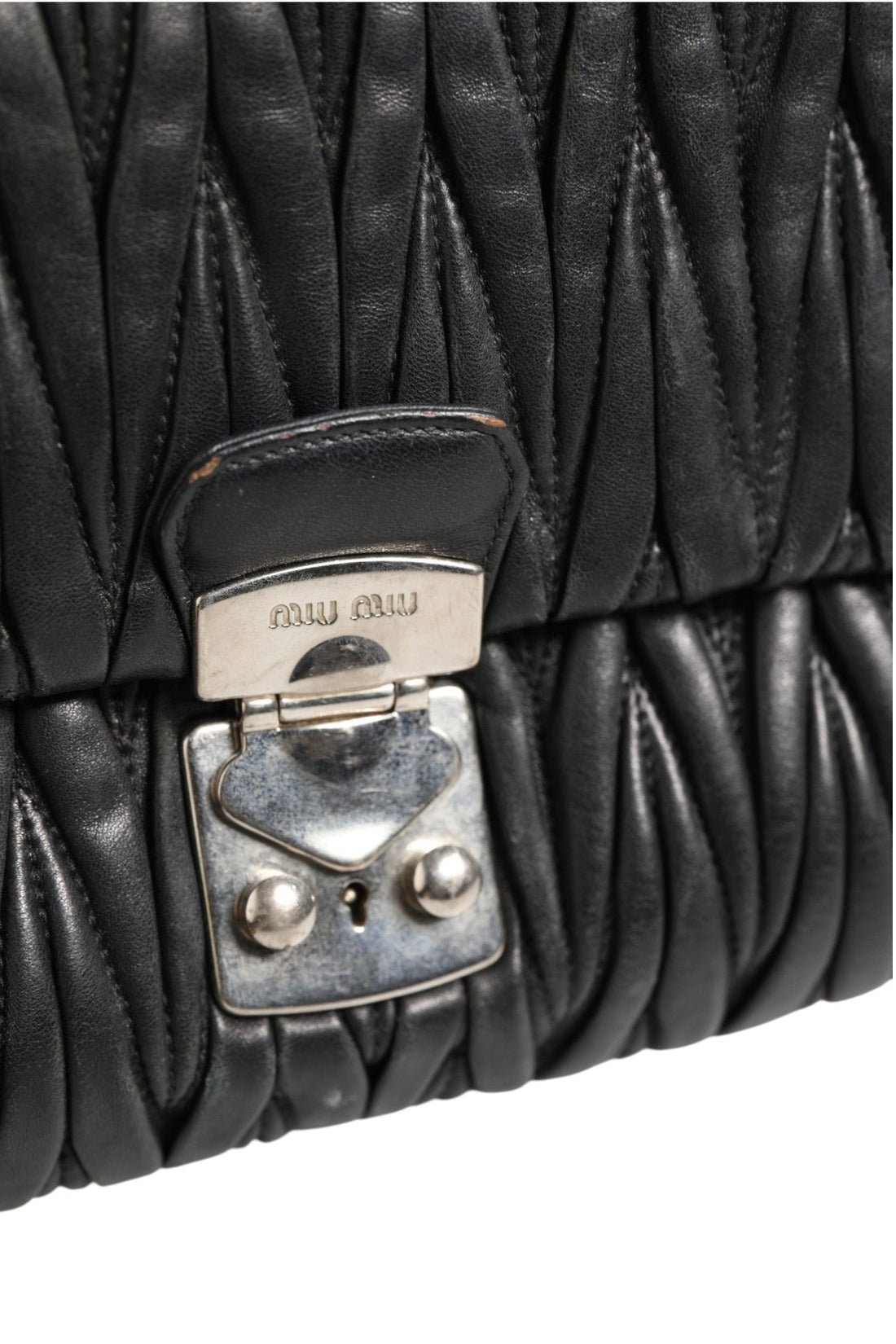 Miu Miu Confidential Matelasse Leather Flap Shoulder Bag - RIMODA