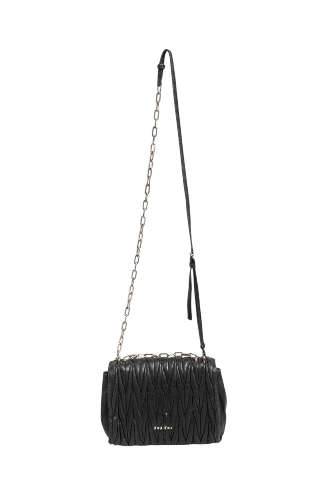 Miu Miu Confidential Matelasse Leather Flap Shoulder Bag - RIMODA