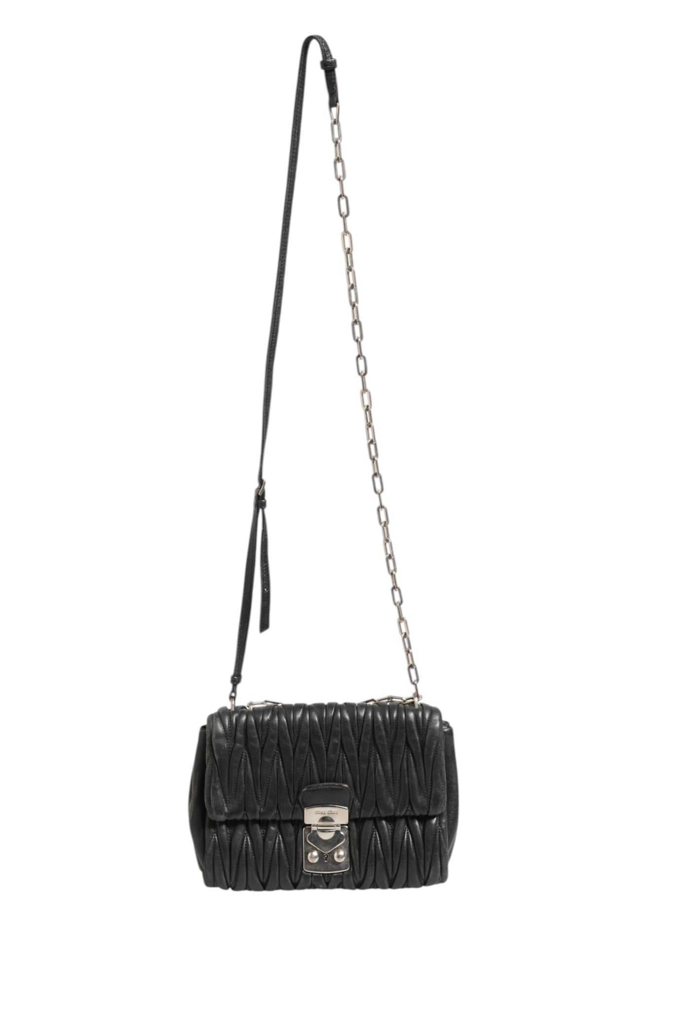 Miu Miu Confidential Matelasse Leather Flap Shoulder Bag - RIMODA