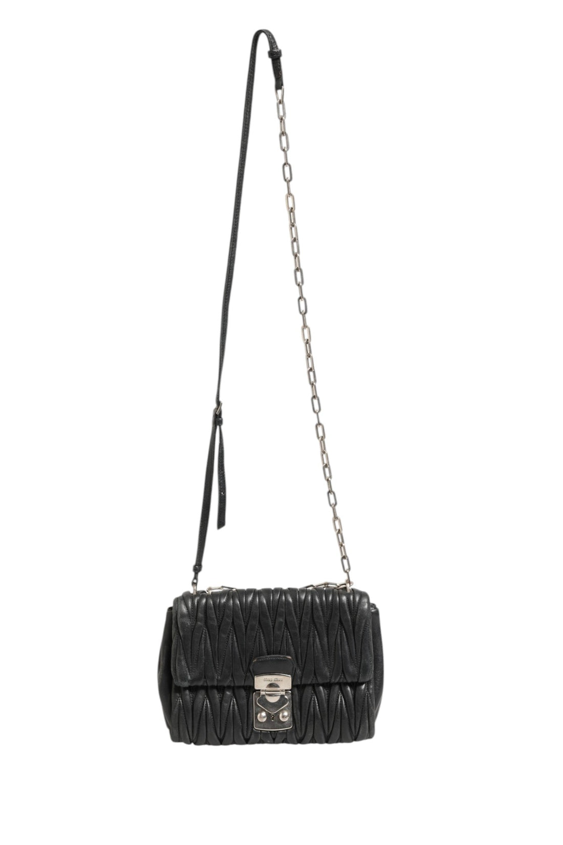Miu Miu Confidential Matelasse Leather Flap Shoulder Bag - RIMODA