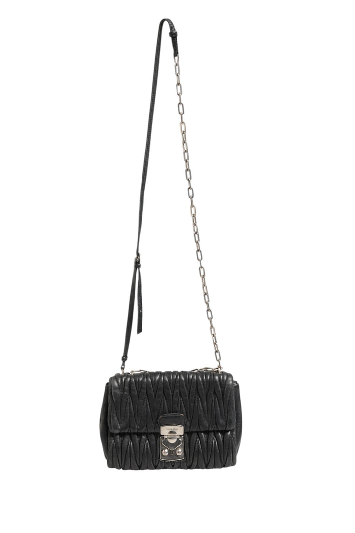 Miu Miu Confidential Matelasse Leather Flap Shoulder Bag - RIMODA