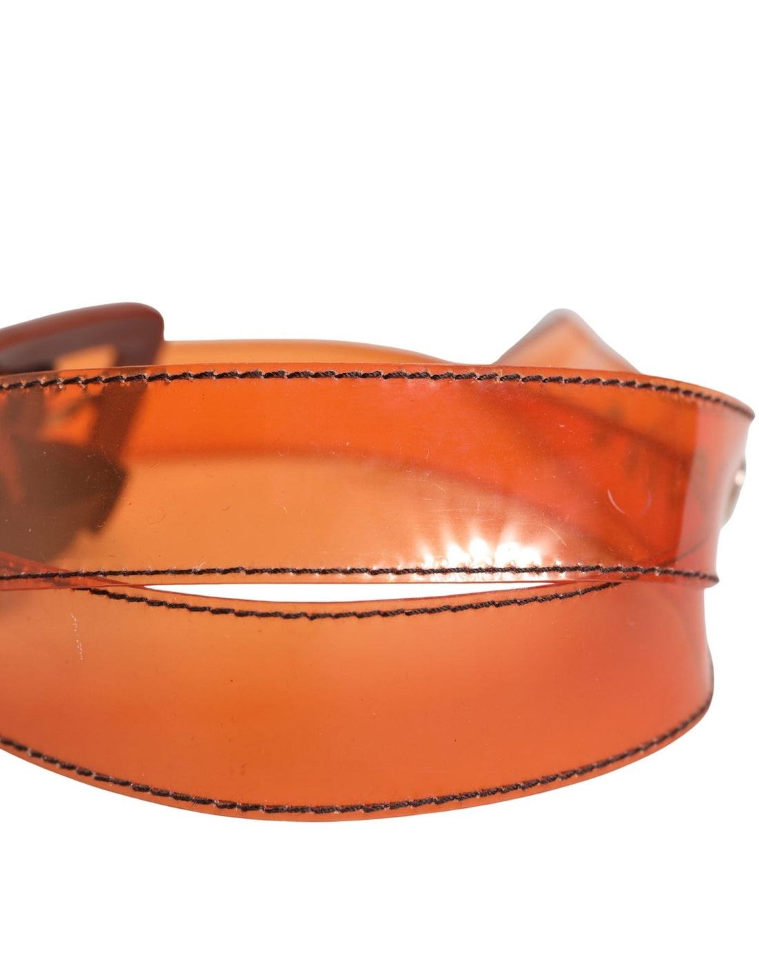 Miu Miu Orange PVC Waist Women Cintura Square Buckle Belt - RIMODA