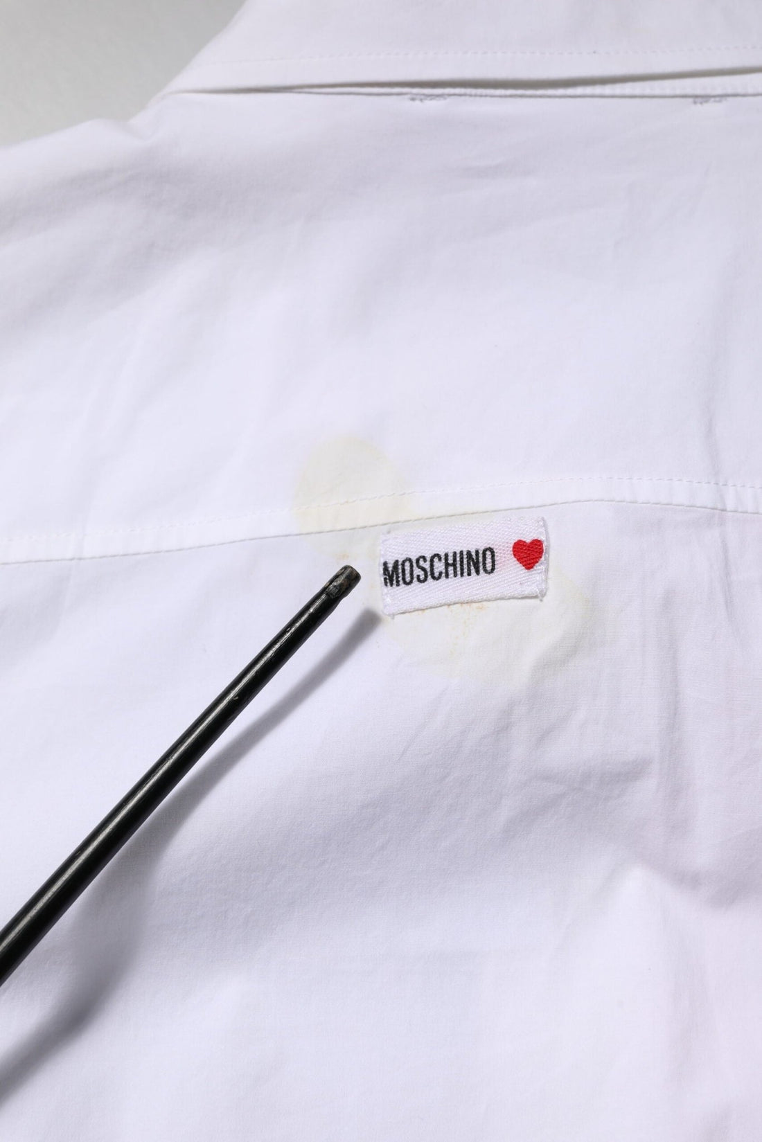 Moschino Couture White Printed Collared Button Mini Shirt Dress - RIMODA