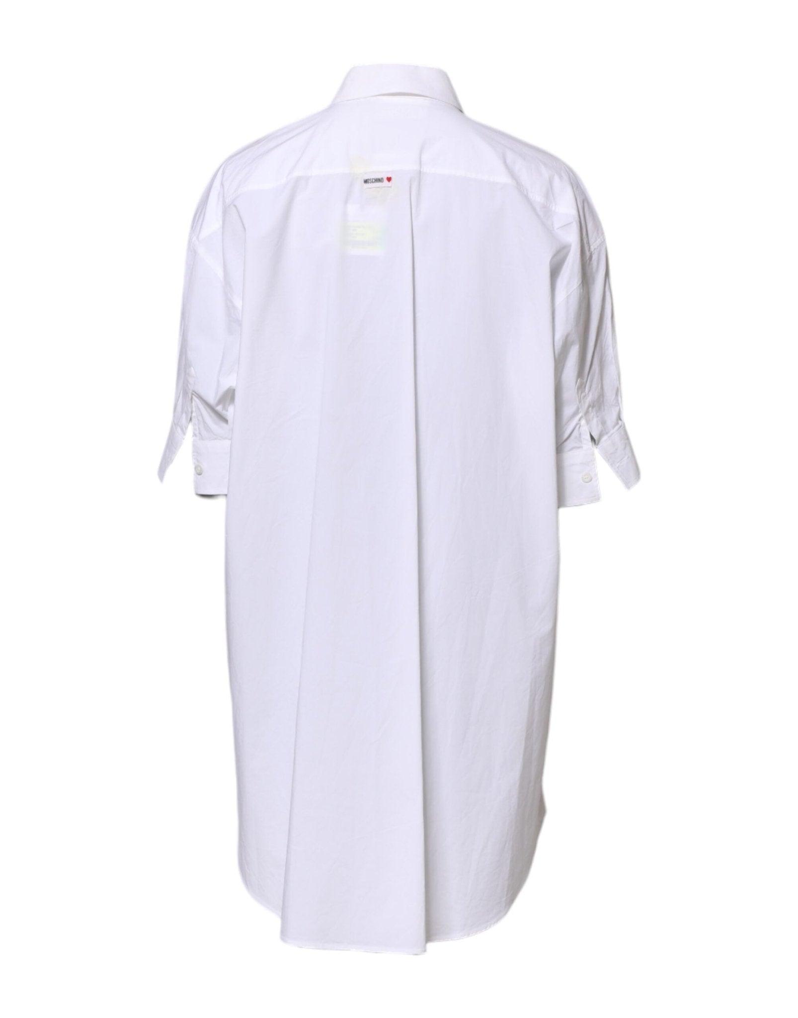 Moschino Couture White Printed Collared Button Mini Shirt Dress - RIMODA