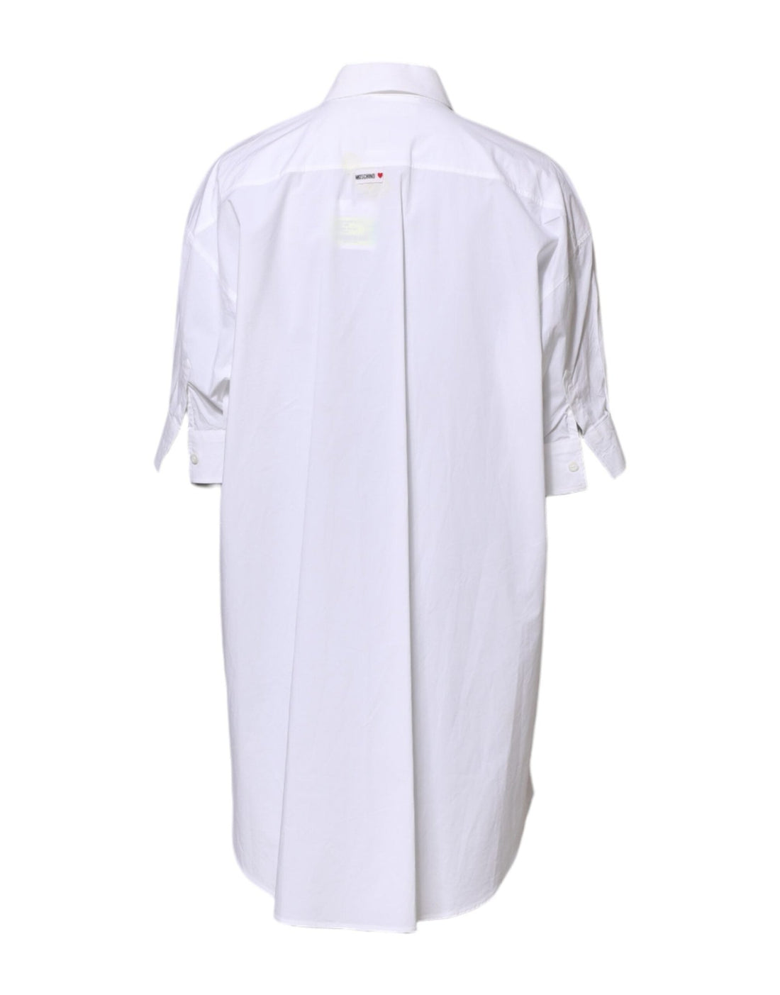 Moschino Couture White Printed Collared Button Mini Shirt Dress - RIMODA
