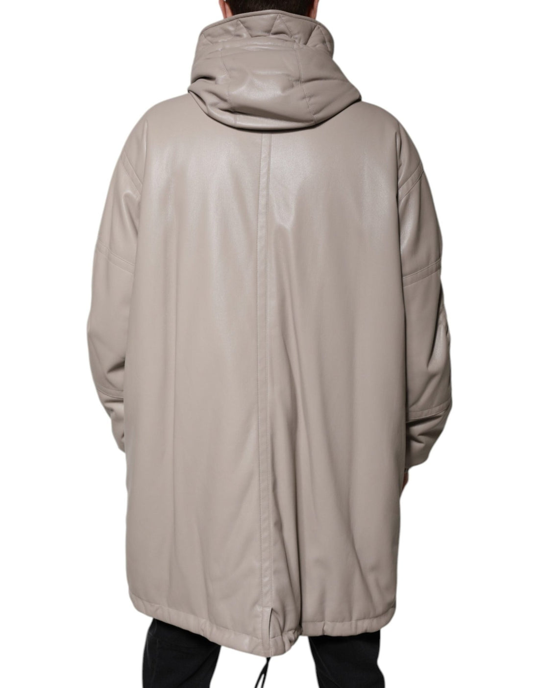 MSGM Beige Full Zip Hooded Long Sleeves Casual Coat Jacket - RIMODA