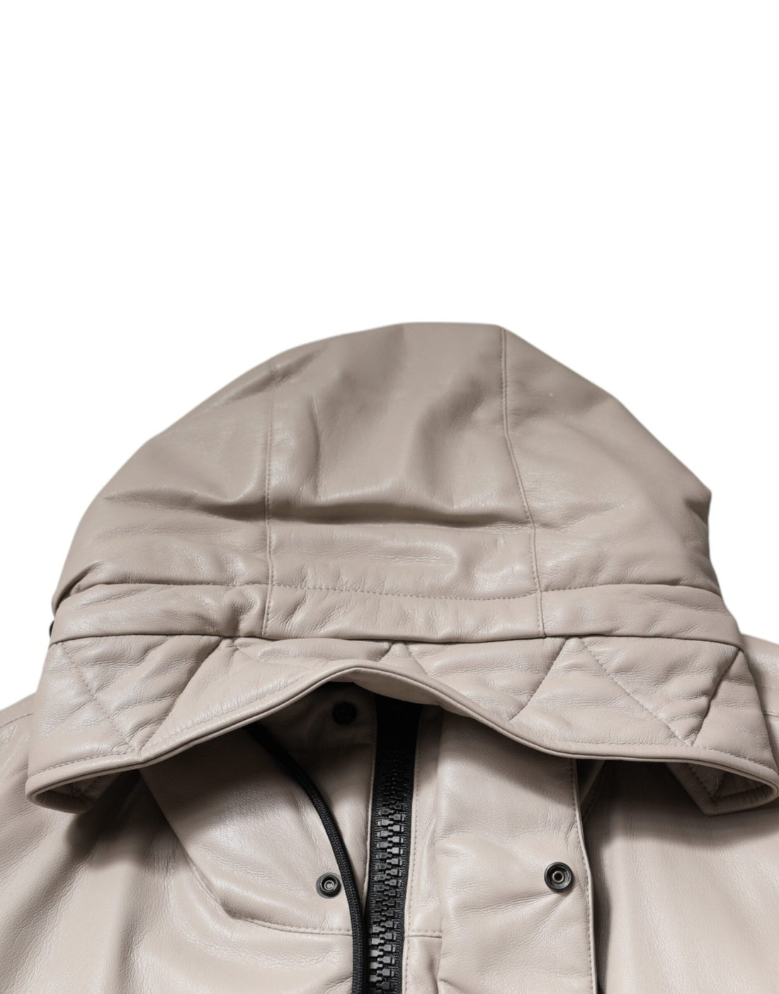 MSGM Beige Full Zip Hooded Long Sleeves Casual Coat Jacket - RIMODA