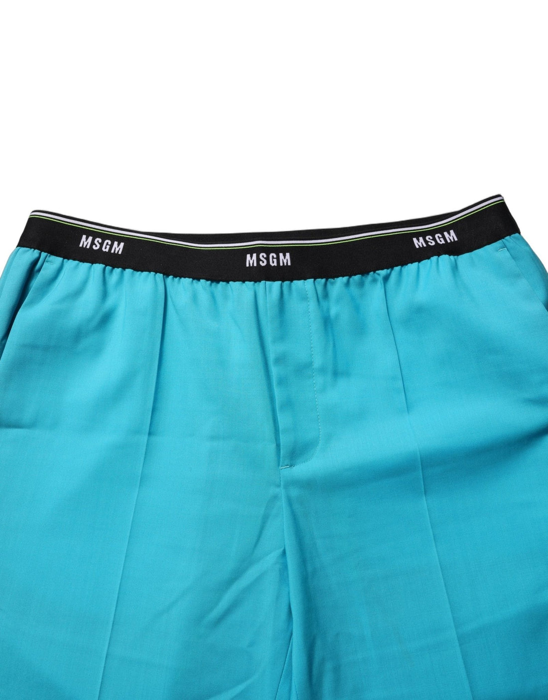 MSGM Blue Wool Mid Waist Tapered Women Trouser Pants - RIMODA