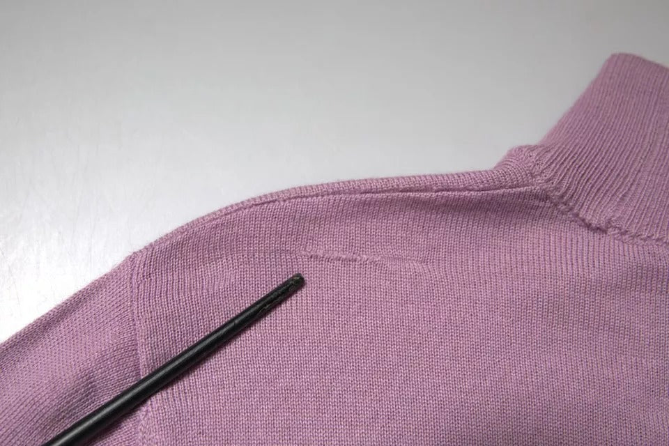 MSGM Purple Wool Knit Turtle Neck Long Sleeve Pullover Sweater - RIMODA