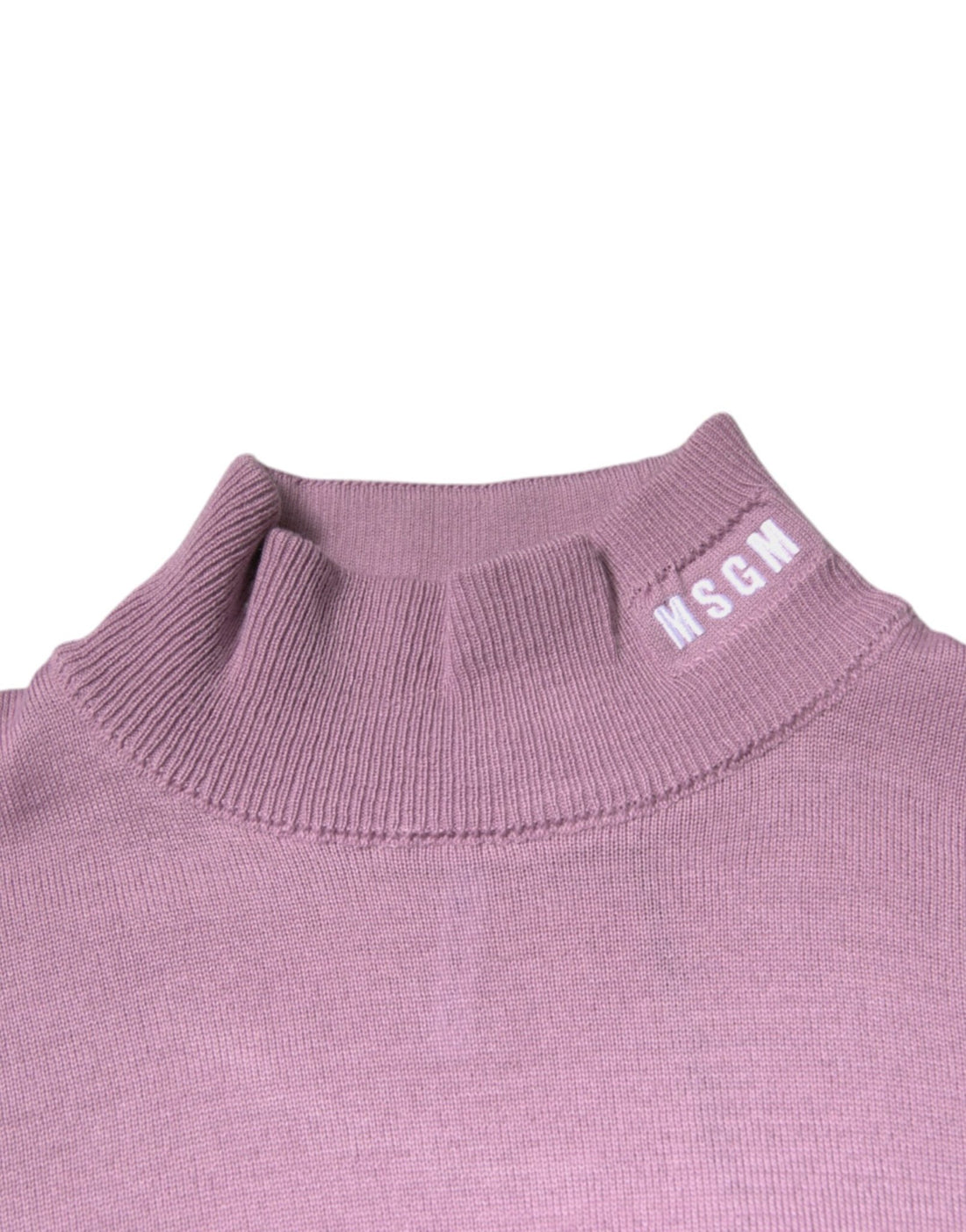 MSGM Purple Wool Knit Turtle Neck Long Sleeve Pullover Sweater - RIMODA